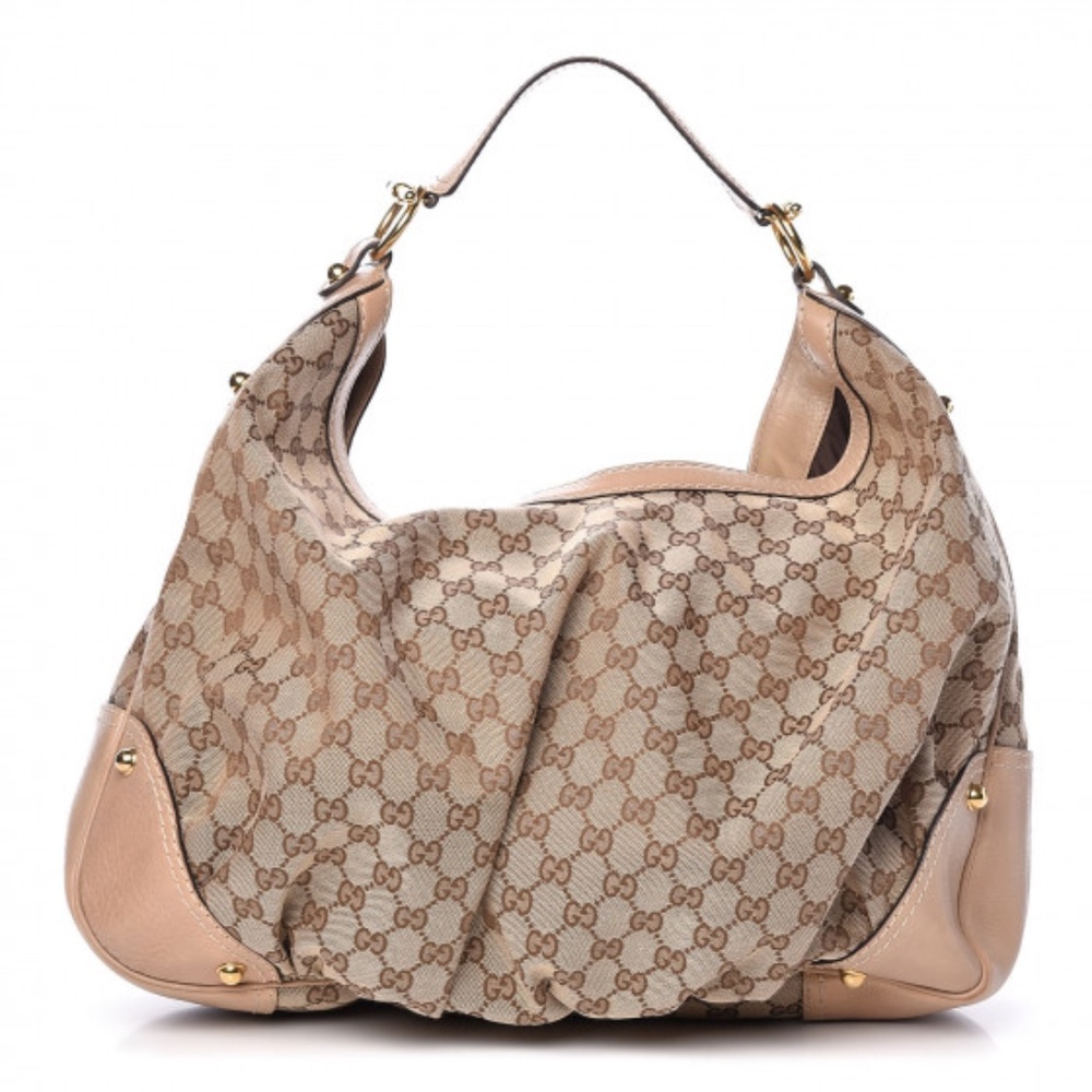 Authentic Gucci Jockey Hobo Tan PREOWNED